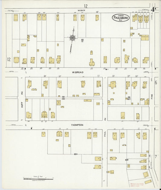 Sanborn Fire Insurance Map from Paulsboro, Gloucester County, New Jersey (1920), Sheet #0004 - Historic Sanborn Fire Insurance Map Print, vintage old map wall art, antique decor, genealogy gift, New Jersey New Jersey map