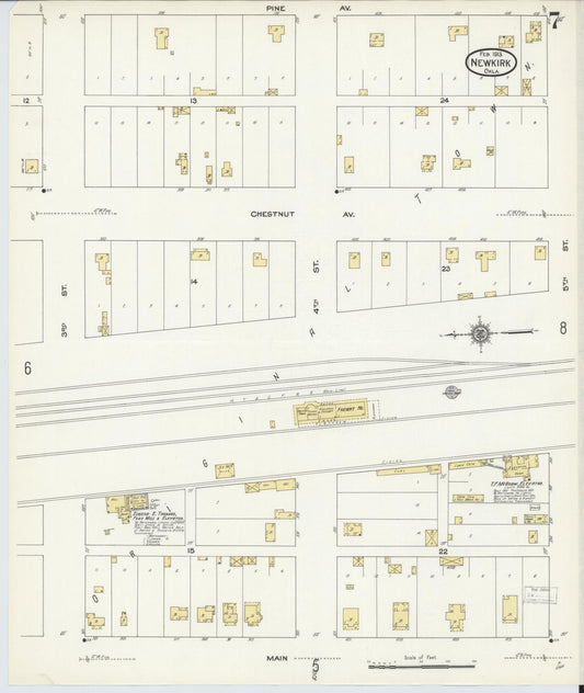 Sanborn Fire Insurance Map from Newkirk, Kay County, Oklahoma (1913), Sheet #0007 - Historic Sanborn Fire Insurance Map Print, vintage old map wall art, antique decor, genealogy gift, Oklahoma Oklahoma map