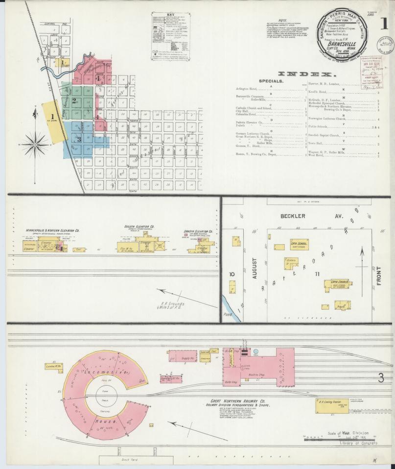 Sanborn Fire Insurance Map from Barnesville, Clay County, Minnesota. (1899) – Map View