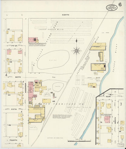 Sanborn Fire Insurance Map from Jasper, Dubois County, Indiana (1909), Sheet #0006 - Historic Sanborn Fire Insurance Map Print, vintage old map wall art, antique decor, genealogy gift, Indiana Indiana map