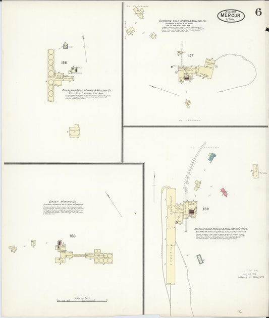 Sanborn Fire Insurance Map from Mercur, Toele County, Utah (1898), Sheet #0006 - Historic Sanborn Fire Insurance Map Print, vintage old map wall art, antique decor, genealogy gift, Utah Utah map