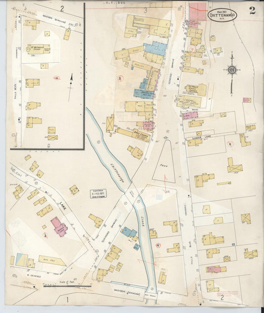 Sanborn Fire Insurance Map from Chittenango, Madison County, New York (1951), Sheet #0002 - Historic Sanborn Fire Insurance Map Print, vintage old map wall art, antique decor, genealogy gift, New York New York map