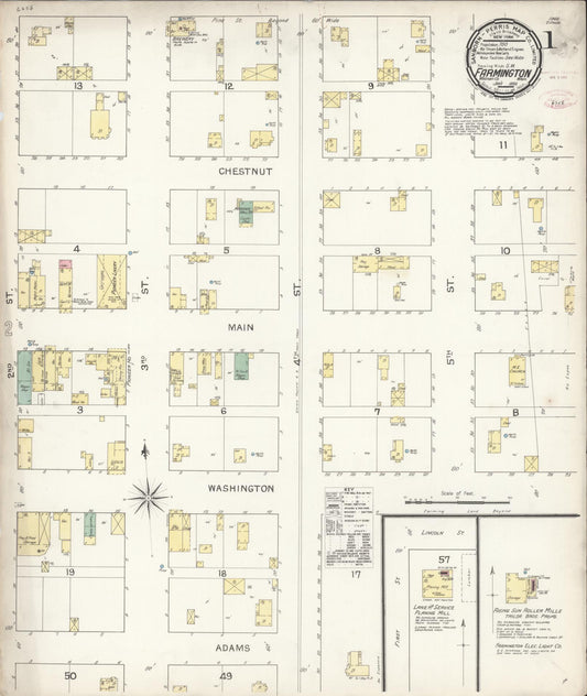 Sanborn Fire Insurance Map from Farmington, Whitman County, Washington (1893), Sheet #0001 - Complete Map Set gallery image, historic Sanborn map, vintage wall art, Washington Washington