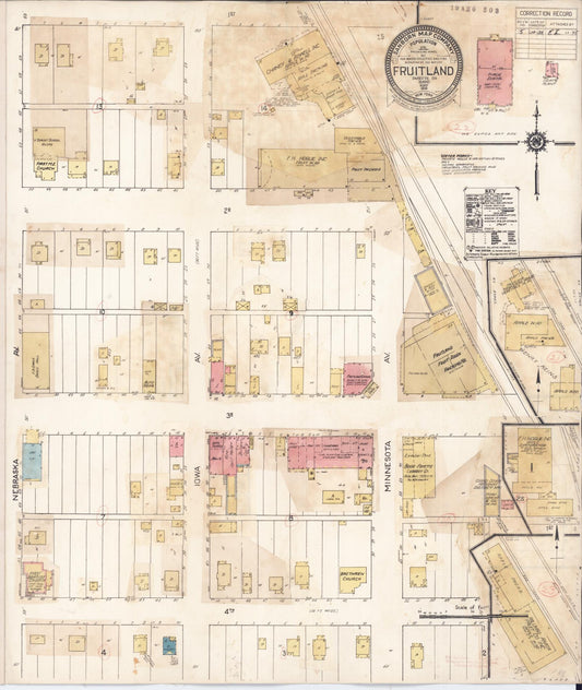 Sanborn Fire Insurance Map from Fruitland, Payette County, Idaho (1931), Sheet #0001 - Historic Sanborn Fire Insurance Map Print, vintage old map wall art, antique decor, genealogy gift, Idaho Idaho map