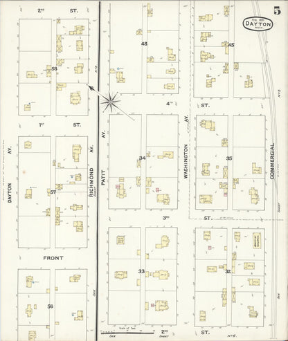 Sanborn Fire Insurance Map from Dayton, Columbia County, Washington (1891), Sheet #0005 - Complete Map Set gallery image, historic Sanborn map, vintage wall art, Washington Washington
