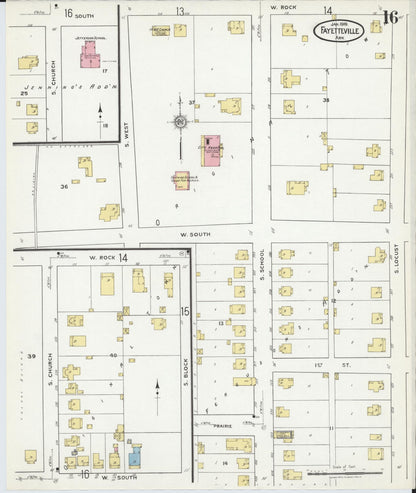 Sanborn Fire Insurance Map from Fayetteville, Washington County, Arkansas (1919), Sheet #0016 - Complete Map Set gallery image, historic Sanborn map, vintage wall art, Arkansas Arkansas