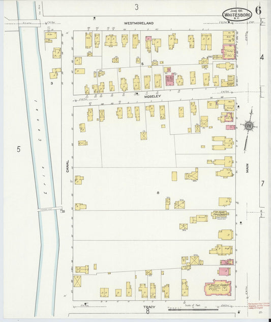 Sanborn Fire Insurance Map from Whitesboro, Oneida County, New York (1911), Sheet #0006 - Historic Sanborn Fire Insurance Map Print, vintage old map wall art, antique decor, genealogy gift, New York New York map