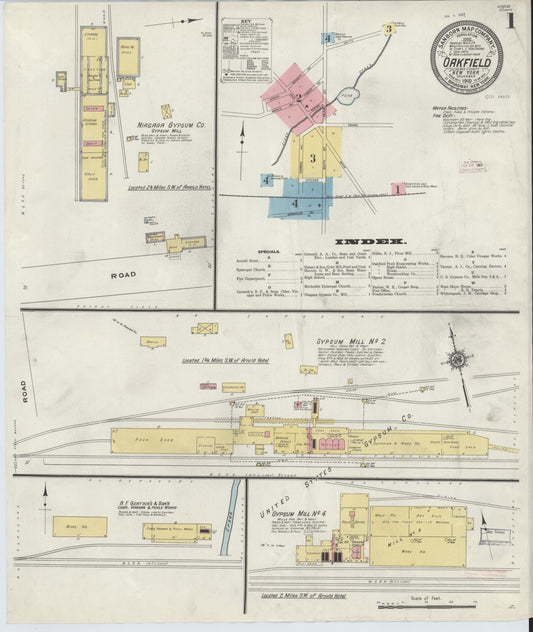 Sanborn Fire Insurance Map from Oakfield, Genesee County, New York (1910), Sheet #0001 - Complete Map Set gallery image, historic Sanborn map, vintage wall art, New York New York