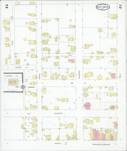 Sanborn Fire Insurance Map from West Union, Adams County, Ohio (1930), Sheet #0002 - Historic Sanborn Fire Insurance Map Print, vintage old map wall art, antique decor, genealogy gift, Ohio Ohio map