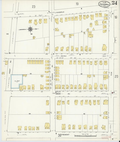 Sanborn Fire Insurance Map from Peekskill, Westchester County, New York (1911), Sheet #0024 - Complete Map Set gallery image, historic Sanborn map, vintage wall art, New York New York
