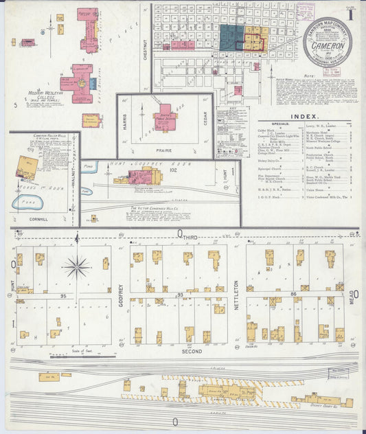 Sanborn Fire Insurance Map from Cameron, Clinton County, Missouri. (1906) – Historic Sanborn Fire Insurance Map Print