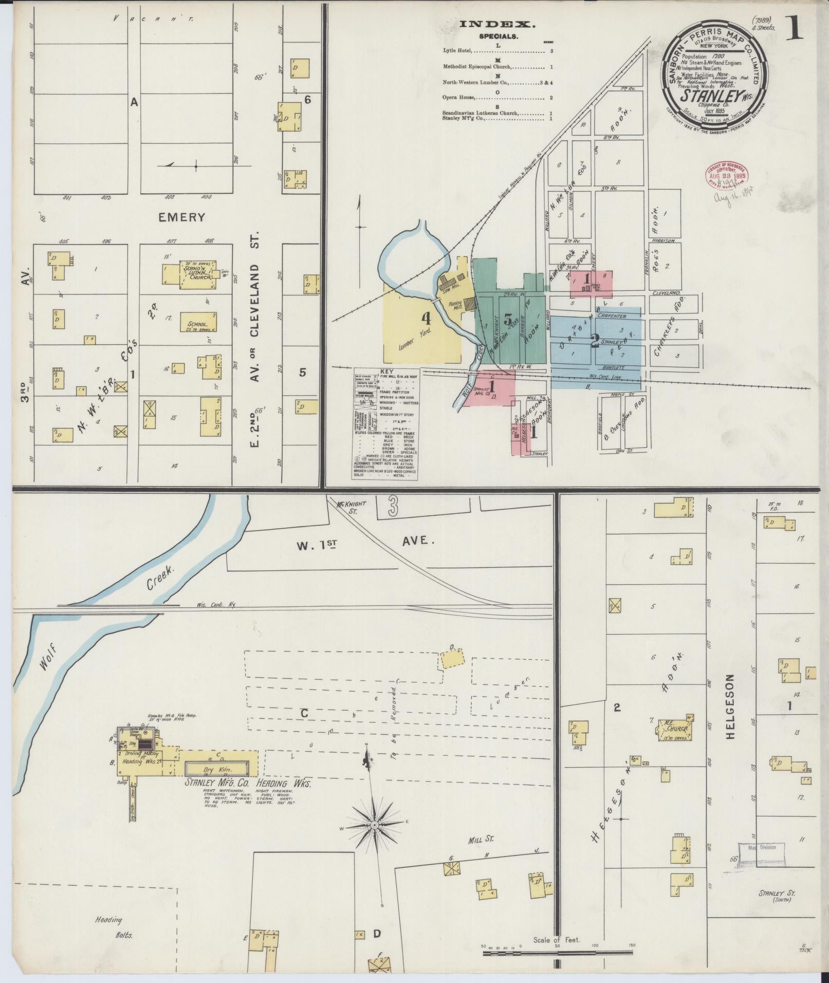 Stanley, Chippewa County, Wisconsin (1895) – Sanborn Fire Insurance Map – Map View