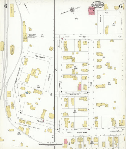 Sanborn Fire Insurance Map from Suncook, Merrimack County, New Hampshire (1923), Sheet #0006 - Complete Map Set gallery image, historic Sanborn map, vintage wall art, New Hampshire New Hampshire