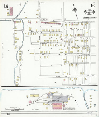 Sanborn Fire Insurance Map from Coraopolis, Allegheny County, Pennsylvania (1924), Sheet #0016 - Complete Map Set gallery image, historic Sanborn map, vintage wall art, Pennsylvania Pennsylvania