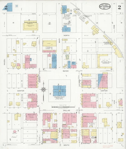 Sanborn Fire Insurance Map from Mount Vernon, Lawrence County, Missouri (1928), Sheet #0002 - Historic Sanborn Fire Insurance Map Print, vintage old map wall art, antique decor, genealogy gift, Missouri Missouri map