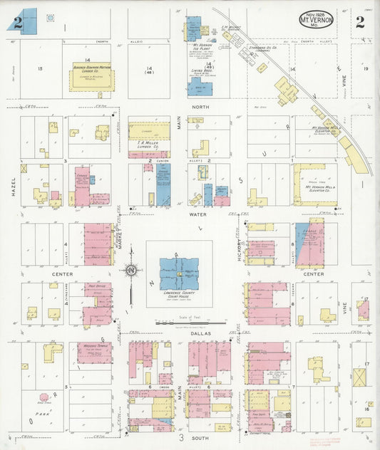 Sanborn Fire Insurance Map from Mount Vernon, Lawrence County, Missouri (1928), Sheet #0002 - Historic Sanborn Fire Insurance Map Print, vintage old map wall art, antique decor, genealogy gift, Missouri Missouri map