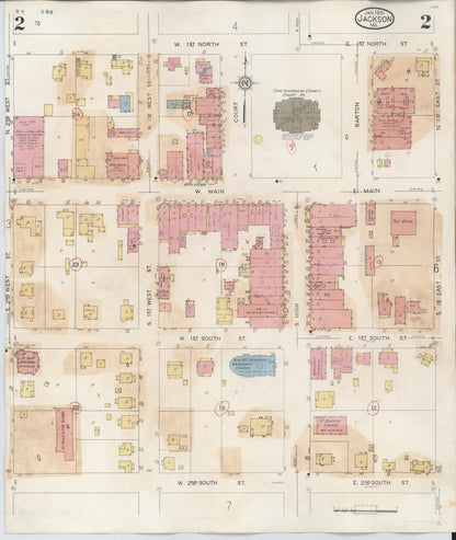 Sanborn Fire Insurance Map from Jackson, Cape Girardeau County, Missouri (1941), Sheet #0002 - Complete Map Set gallery image, historic Sanborn map, vintage wall art, Missouri Missouri