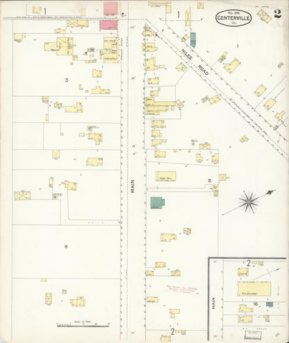 Sanborn Fire Insurance Map from Centerville, Alameda County, California (1896), Sheet #0002 - Complete Map Set gallery image, historic Sanborn map, vintage wall art, California California