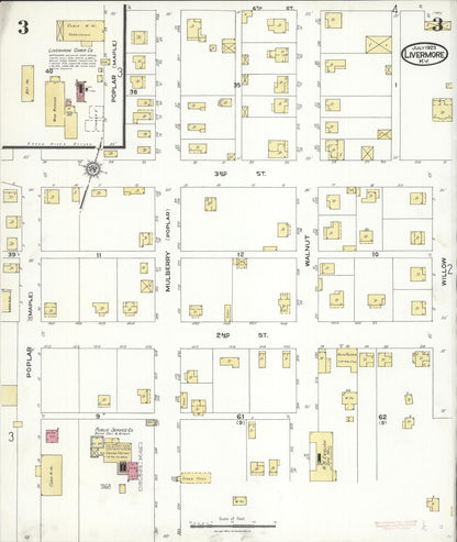 Sanborn Fire Insurance Map from Livermore, Mclean County, Kentucky (1923), Sheet #0003 - Complete Map Set gallery image, historic Sanborn map, vintage wall art, Kentucky Kentucky