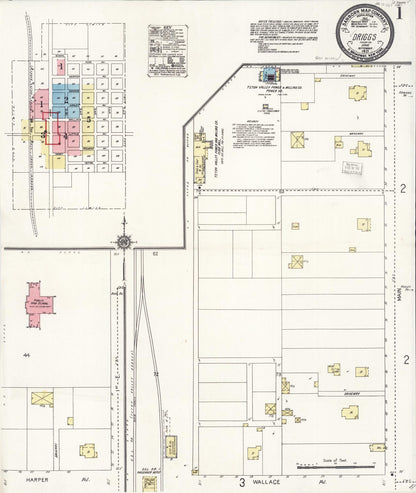 Sanborn Fire Insurance Map from Driggs, Teton County, Idaho (1921), Sheet #0001 - Complete Map Set gallery image, historic Sanborn map, vintage wall art, Idaho Idaho