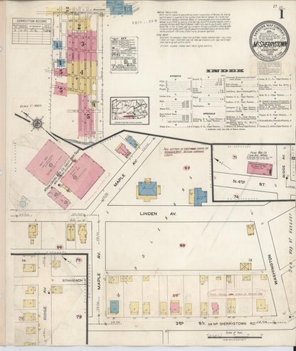 Sanborn Fire Insurance Map from McSherrystown, Adams County, Pennsylvania (1940), Sheet #0001 - Complete Map Set gallery image, historic Sanborn map, vintage wall art, Pennsylvania Pennsylvania