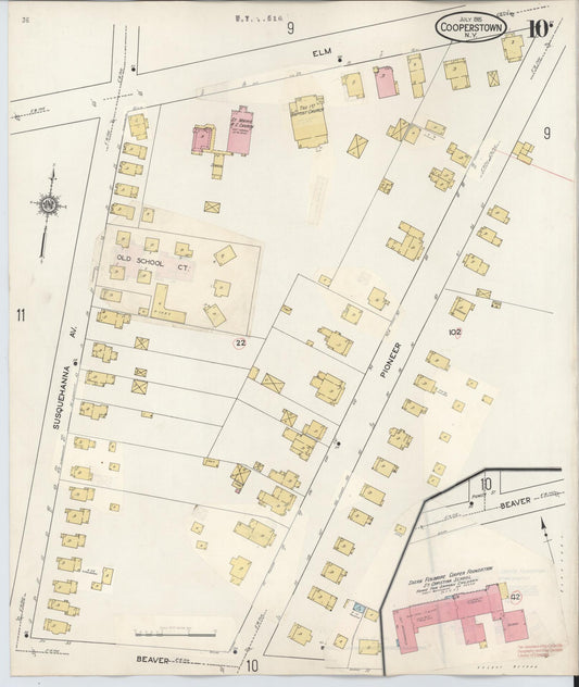 Sanborn Fire Insurance Map from Cooperstown, Otsego County, New York (1949), Sheet #0010 - Historic Sanborn Fire Insurance Map Print, vintage old map wall art, antique decor, genealogy gift, New York New York map