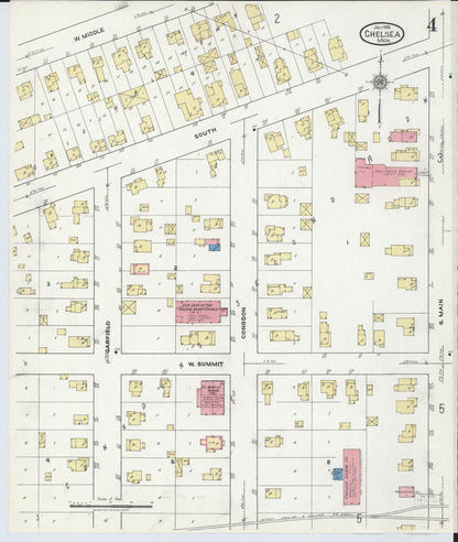 Sanborn Fire Insurance Map from Chelsea, Washtenaw County, Michigan (1918), Sheet #0004 - Historic Sanborn Fire Insurance Map Print, vintage old map wall art, antique decor, genealogy gift, Michigan Michigan map
