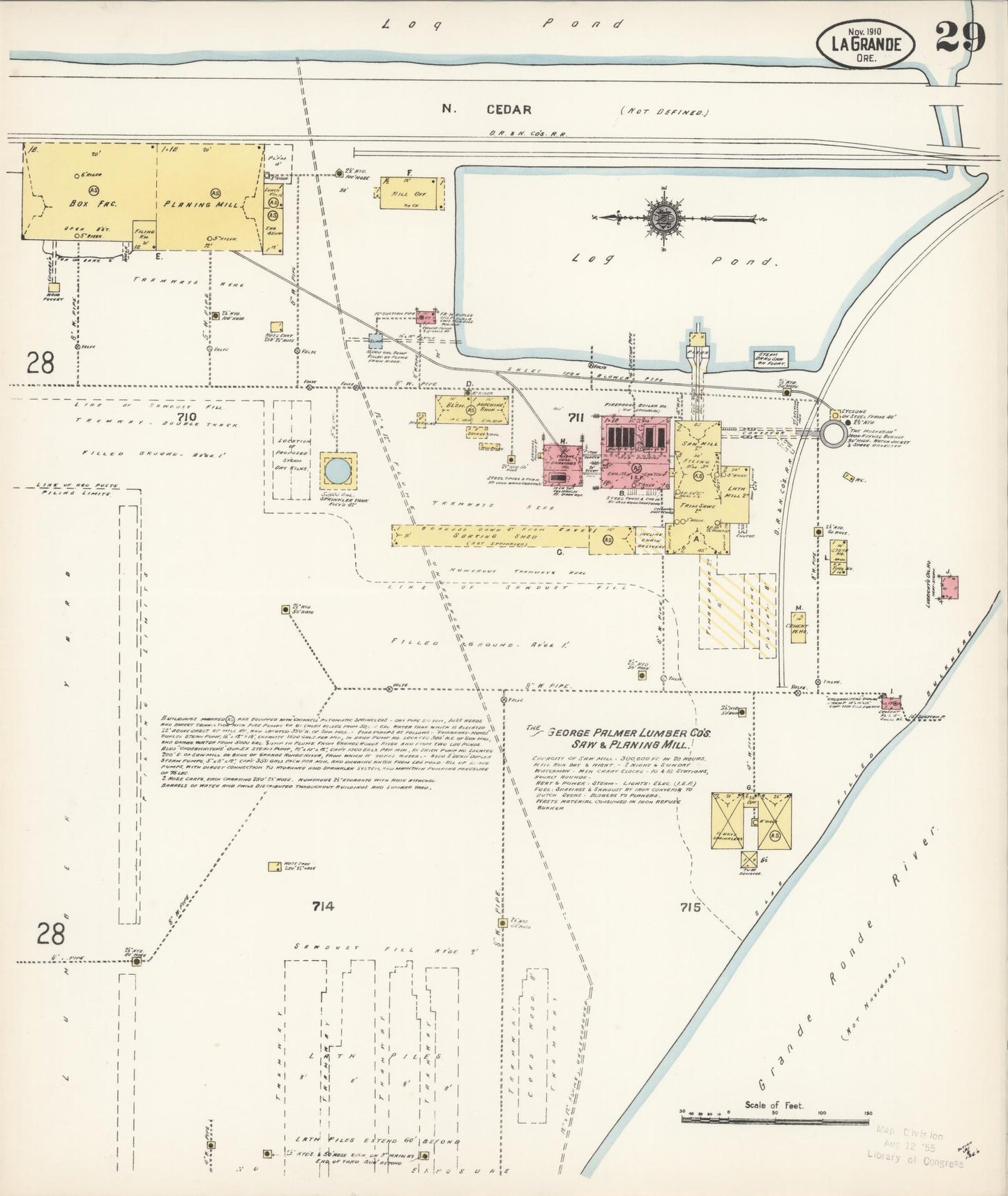 Sanborn Fire Insurance Map from La Grande, Union County, Oregon (1910), Sheet #0029 - Complete Map Set gallery image, historic Sanborn map, vintage wall art, Oregon Oregon