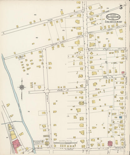 Sanborn Fire Insurance Map from Nacogdoches, Nacogdoches County, Texas (1922), Sheet #0005 - Complete Map Set gallery image, historic Sanborn map, vintage wall art, Texas Texas