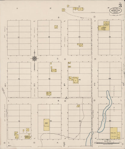 Sanborn Fire Insurance Map from Nehalem, Tillamook County, Oregon (1921), Sheet #0003 - Complete Map Set gallery image, historic Sanborn map, vintage wall art, Oregon Oregon