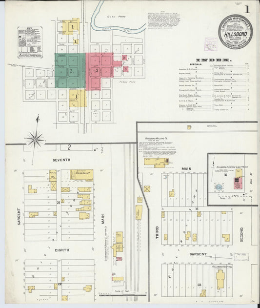 Sanborn Fire Insurance Map from Hillsboro, Traill County, North Dakota. (1905) – Historic Sanborn Fire Insurance Map Print