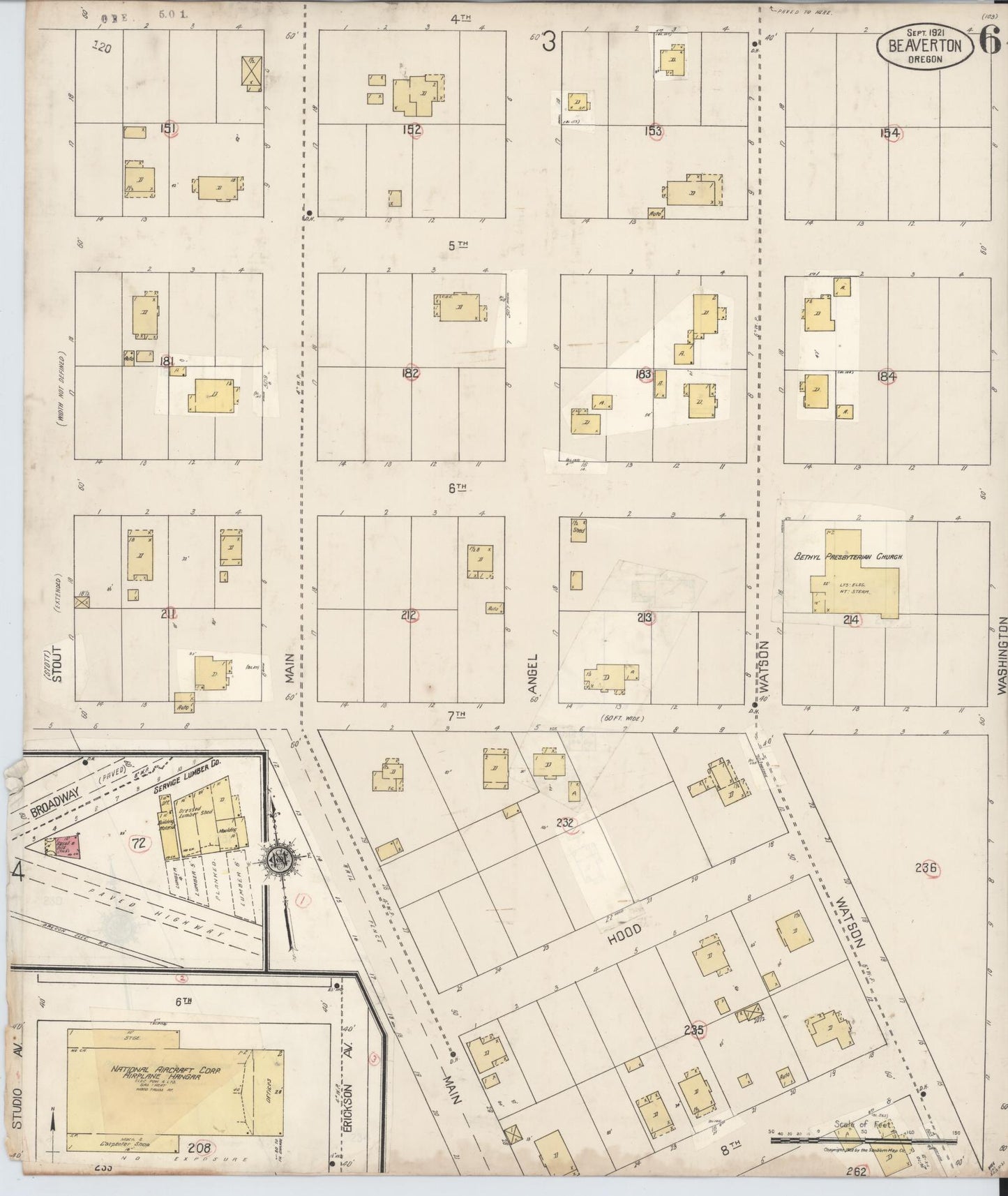 Sanborn Fire Insurance Map from Beaverton, Washington County, Oregon (1931), Sheet #0006 - Complete Map Set gallery image, historic Sanborn map, vintage wall art, Oregon Oregon