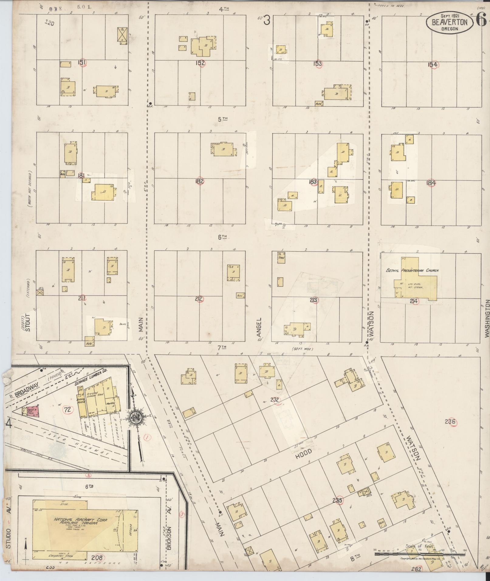 Sanborn Fire Insurance Map from Beaverton, Washington County, Oregon (1931), Sheet #0006 - Complete Map Set gallery image, historic Sanborn map, vintage wall art, Oregon Oregon