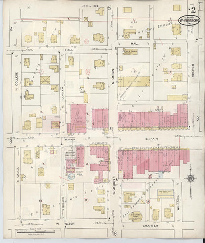 Sanborn Fire Insurance Map from Whitesboro, Grayson County, Texas (1943), Sheet #0002 - Complete Map Set gallery image, historic Sanborn map, vintage wall art, Texas Texas