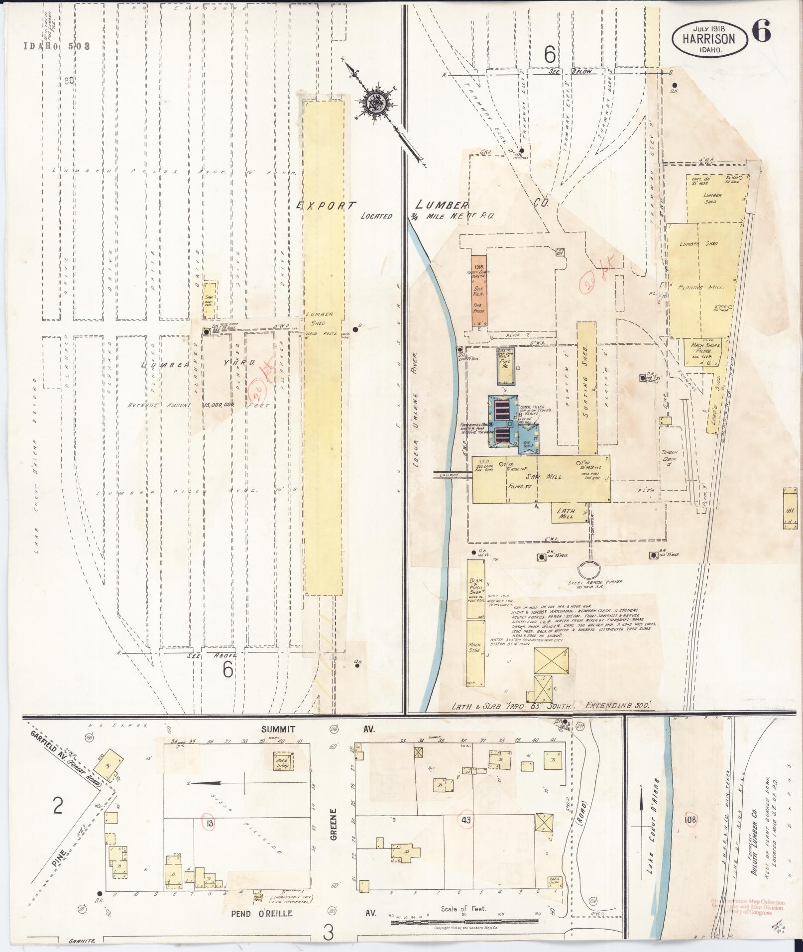 Sanborn Fire Insurance Map from Harrison, Kootenai County, Idaho (1923), Sheet #0006 - Complete Map Set gallery image, historic Sanborn map, vintage wall art, Idaho Idaho