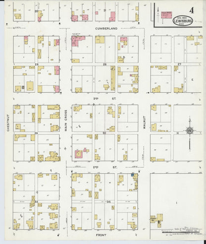 Sanborn Fire Insurance Map from Lewisburg, Preble County, Ohio (1920), Sheet #0004 - Complete Map Set gallery image, historic Sanborn map, vintage wall art, Ohio Ohio