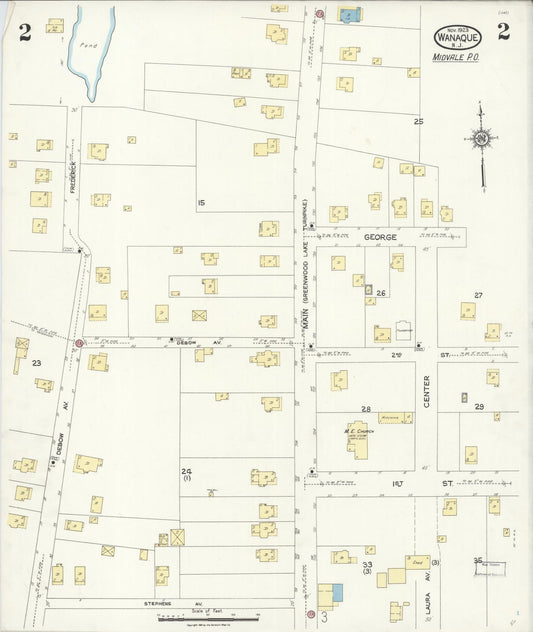 Sanborn Fire Insurance Map from Wanaque, Passaic County, New Jersey (1923), Sheet #0002 - Historic Sanborn Fire Insurance Map Print, vintage old map wall art, antique decor, genealogy gift, New Jersey New Jersey map