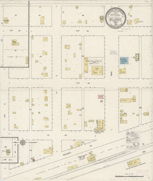 Sanborn Fire Insurance Map from Mildred, Prairie County, Montana (1920), Sheet #0001 - Historic Sanborn Fire Insurance Map Print, vintage old map wall art, antique decor, genealogy gift, Montana Montana map