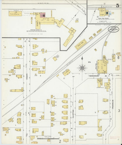 Sanborn Fire Insurance Map from Akron, Erie County, New York (1905), Sheet #0005 - Complete Map Set gallery image, historic Sanborn map, vintage wall art, New York New York