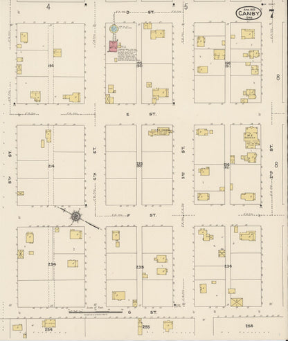 Sanborn Fire Insurance Map from Canby, Clackamas County, Oregon (1922), Sheet #0007 - Complete Map Set gallery image, historic Sanborn map, vintage wall art, Oregon Oregon