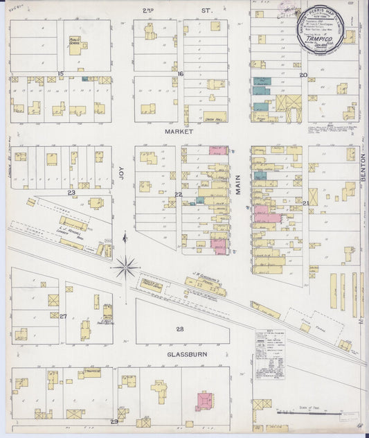 Sanborn Fire Insurance Map from Tampico, Whiteside County, Illinois (1893), Sheet #0001 - Historic Sanborn Fire Insurance Map Print, vintage old map wall art, antique decor, genealogy gift, Illinois Illinois map
