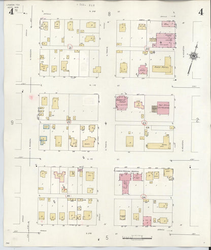 Sanborn Fire Insurance Map from Lamesa, Dawson County, Texas (1948), Sheet #0004 - Complete Map Set gallery image, historic Sanborn map, vintage wall art, Texas Texas