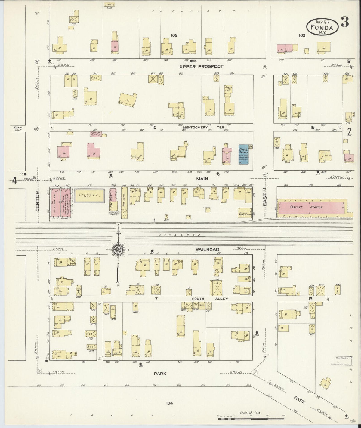 Sanborn Fire Insurance Map from Fonda, Montgomery County, New York (1912), Sheet #0003 - Complete Map Set gallery image, historic Sanborn map, vintage wall art, New York New York
