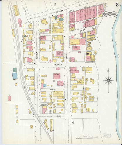 Sanborn Fire Insurance Map from Catlettsburg, Boyd County, Kentucky (1901), Sheet #0003 - Complete Map Set gallery image, historic Sanborn map, vintage wall art, Kentucky Kentucky