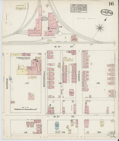 Sanborn Fire Insurance Map from Chester, Delaware County, Pennsylvania (1885), Sheet #0016 - Complete Map Set gallery image, historic Sanborn map, vintage wall art, Pennsylvania Pennsylvania