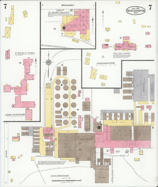 Sanborn Fire Insurance Map from New Lexington, Perry County, Ohio (1926), Sheet #0007 - Historic Sanborn Fire Insurance Map Print, vintage old map wall art, antique decor, genealogy gift, Ohio Ohio map