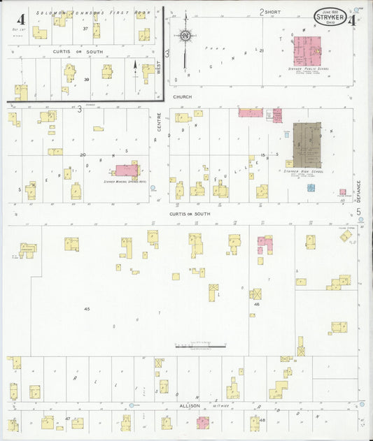 Sanborn Fire Insurance Map from Stryker, Williams County, Ohio (1930), Sheet #0004 - Historic Sanborn Fire Insurance Map Print, vintage old map wall art, antique decor, genealogy gift, Ohio Ohio map