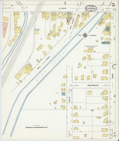 Sanborn Fire Insurance Map from Fairport, Monroe County, New York (1909), Sheet #0005 - Complete Map Set gallery image, historic Sanborn map, vintage wall art, New York New York