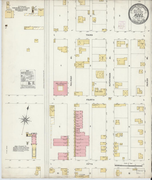Sanborn Fire Insurance Map from Adel, Cook County, Georgia (1903), Sheet #0001 - Historic Sanborn Fire Insurance Map Print, vintage old map wall art, antique decor, genealogy gift, Georgia Georgia map