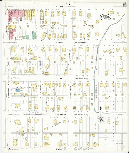 Sanborn Fire Insurance Map from Weir, Cherokee County, Kansas (1909), Sheet #0006 - Complete Map Set gallery image, historic Sanborn map, vintage wall art, Kansas Kansas